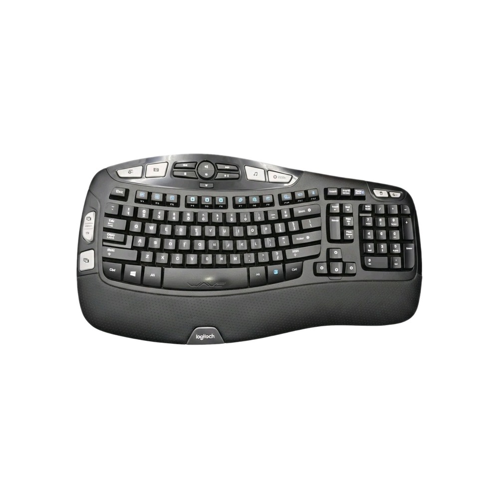 logitech k350 wireless wave ergonomic keyboard With Dongle And Damaged Box